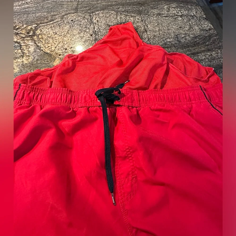 Speedo Men's XXL red Swim‎ Trunk Shorts Mesh Lined Pockets Casual